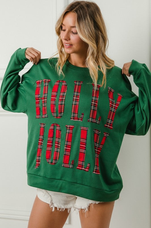 Plaid Holly Jolly Sweatshirt