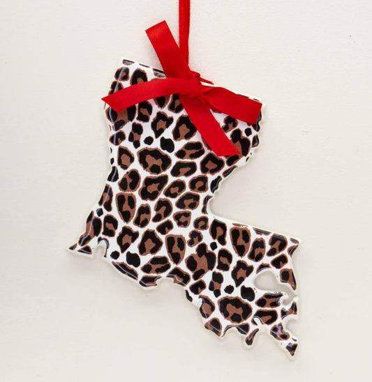 Leopard Louisiana Christmas Ornament